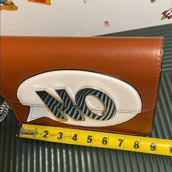 Zara Brown and White Chain Crossbody Bag - Picture 5 of 16